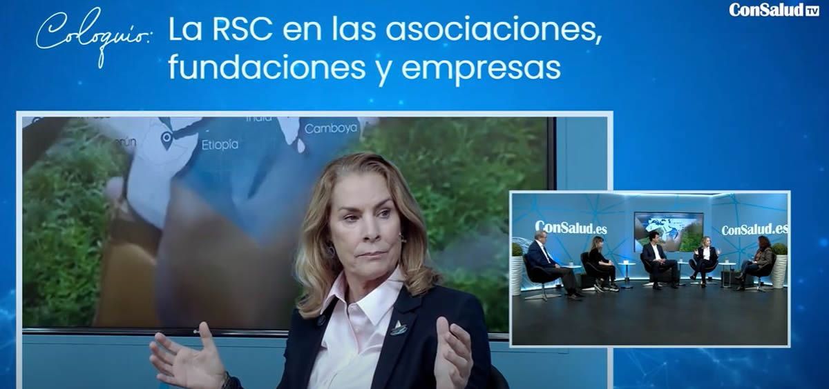 Theresa Zabell, presidenta de ECOMAR, en el coloquio de RSC en ConSalud TV