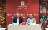 El secretario general y el presidente de Metges de Catalunya, Xavier Lleonart y Jordi Cruz, respectivamente. (Foto. Metges de Catalunya)