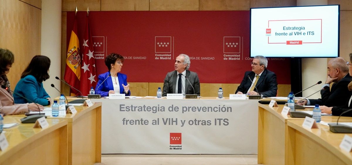 Elena Andradas, Enrique Ruiz Escudero y Jesús Canora, directora general de Salud Pública, consejero de Sanidad y el gerente asistencial de hospitales de la Comunidad de Madrid, respectivamente. (Foto. Comunidad de Madrid)