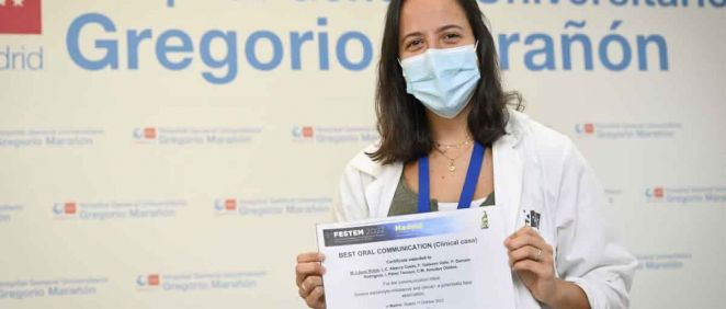 Marina López Rubio, premiada en el Congreso Internacional sobre elementos traza y minerales (Foto: Gregorio Marañón)