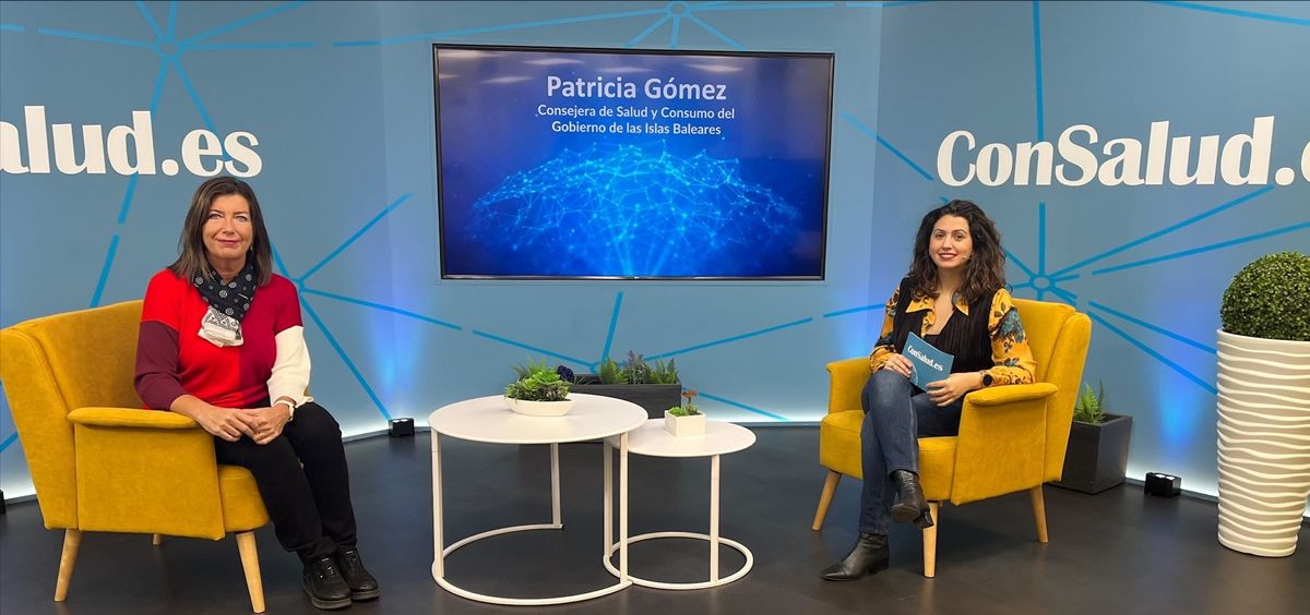 La consejera de Salud y Consumo balear, Patricia Gómez, durante la entrevista en ConSalud TV.