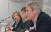 Chaverri, Del Corral y Abad, en la rueda de prensa. (Foto. Gobierno de Aragón)