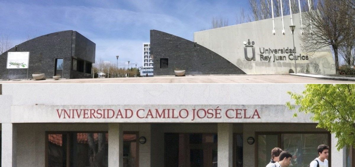 La Universidad Rey Juan Carlos y la Universidad Camilo José Cela, ambas en Madrid. (Fotomontaje. ConSalud.es)