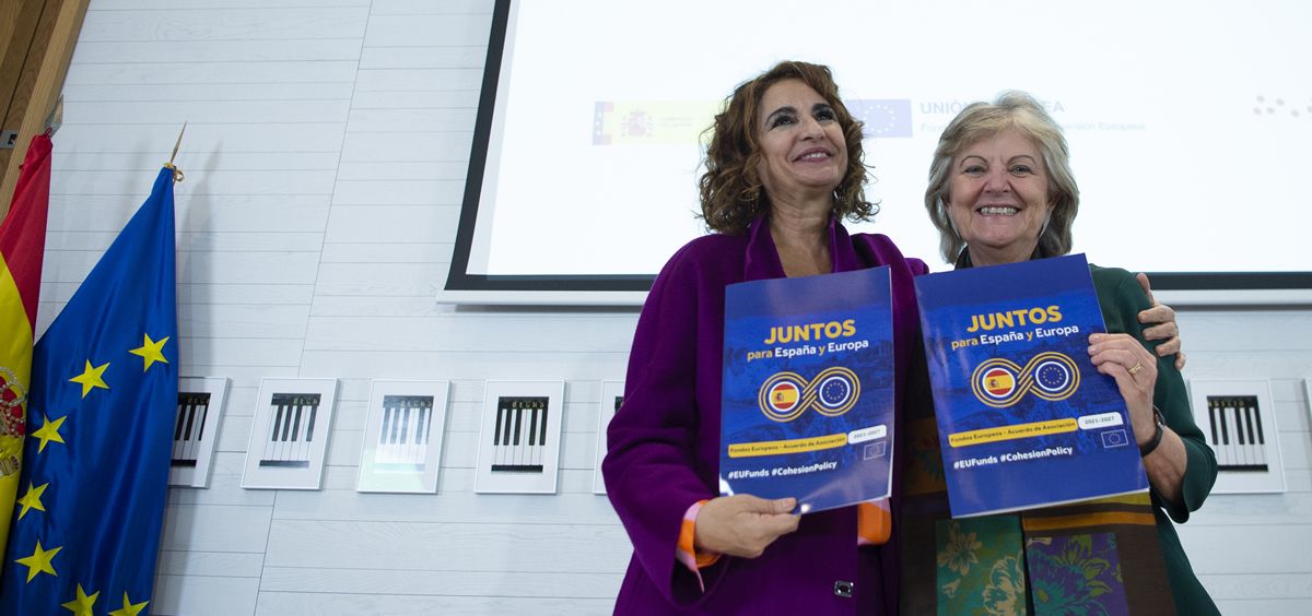 La ministra de Hacienda, María Jesús Montero, junto a Elisa Ferreira, comisaria europea de Cohesión y Reformas (Foto: CE)