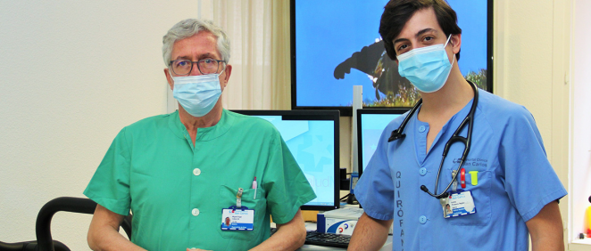 Dr. Cobos y Dr. Provencio tras logra detectar una arritmia grave con un 'smartwatch' (Foto: Clínico San Carlos)