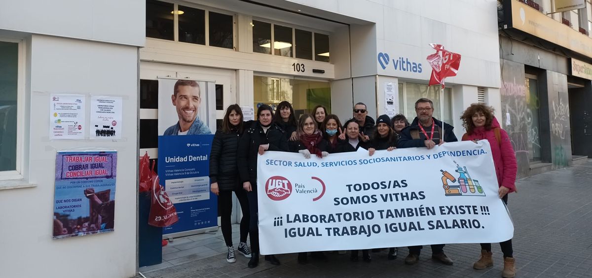 Huelga laboratorios Vithas de la Comunitat Valenciana (Foto. Comité de huelga)