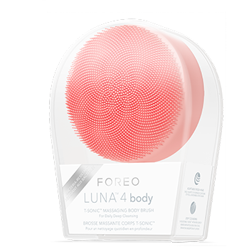 FOREO LUNA4body Packaging Peach Angle Transparent