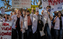 Protesta de médicos catalanes. (Foto: EP)