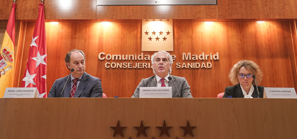 Enrique Ruiz Escudero, consejero de Sanidad de Madrid, presenta el proyecto de agenda médica. (Foto: CAM)