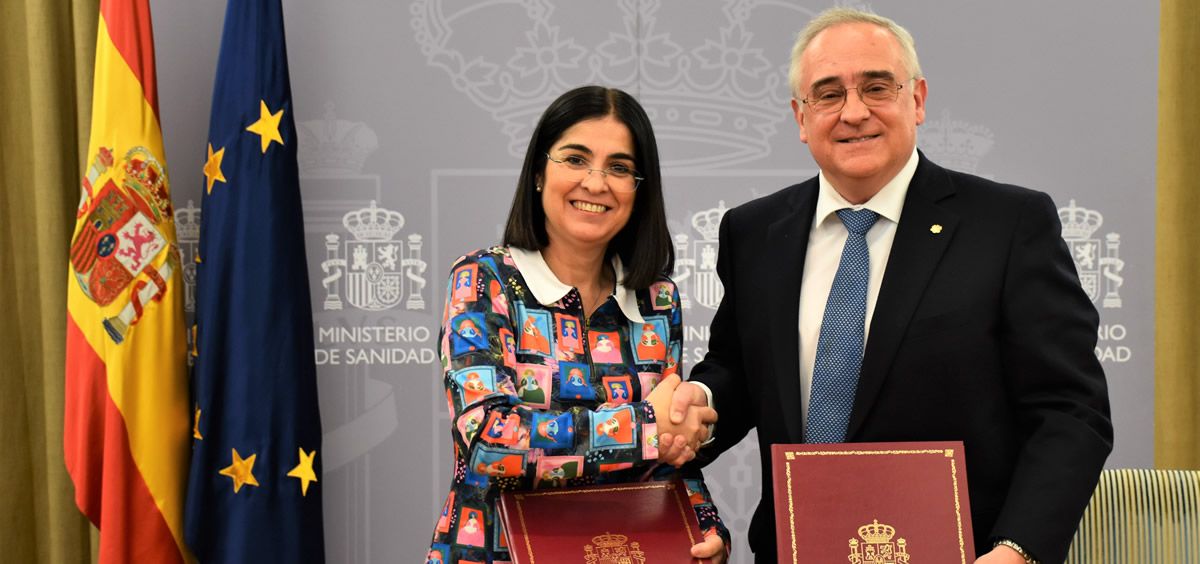 Carolina Darias y el ministro de Salud de Andorra, Albert Font. (Foto: Ministerio de Sanidad)