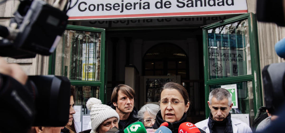 La representante del comité de huelga y secretaria general de Amyts, Ángela Hernández. (Foto: EP)