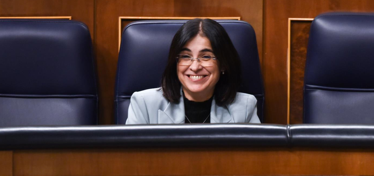 La ministra de Sanidad, Carolina Darias, durante el pleno del Congreso. (Foto: EP)