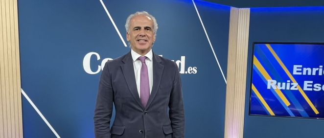 Enrique Ruiz Escudero, consejero de Sanidad de Madrid, en el plató de ConSalud TV (Foto. ConSalud)