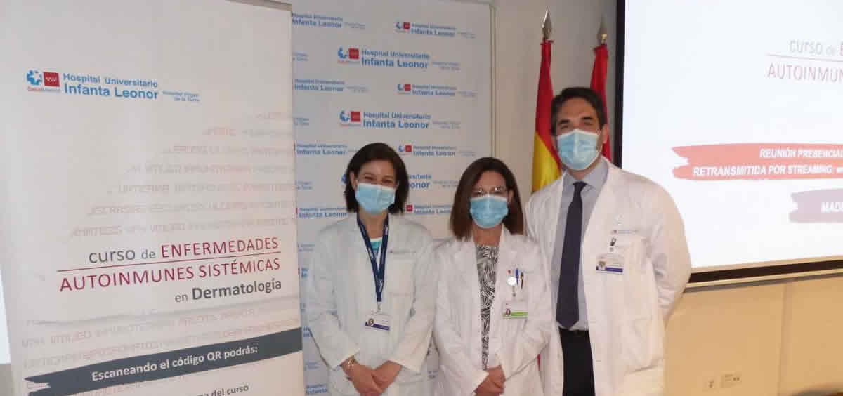De izquierda a derecha, la Dra. Eva Chavarría Mur, la Dra. Carmen Pantoja Zarza y el Dr. Pablo de la Cueva Dobao (Foto: Hospital Universitario Infanta Leonor)