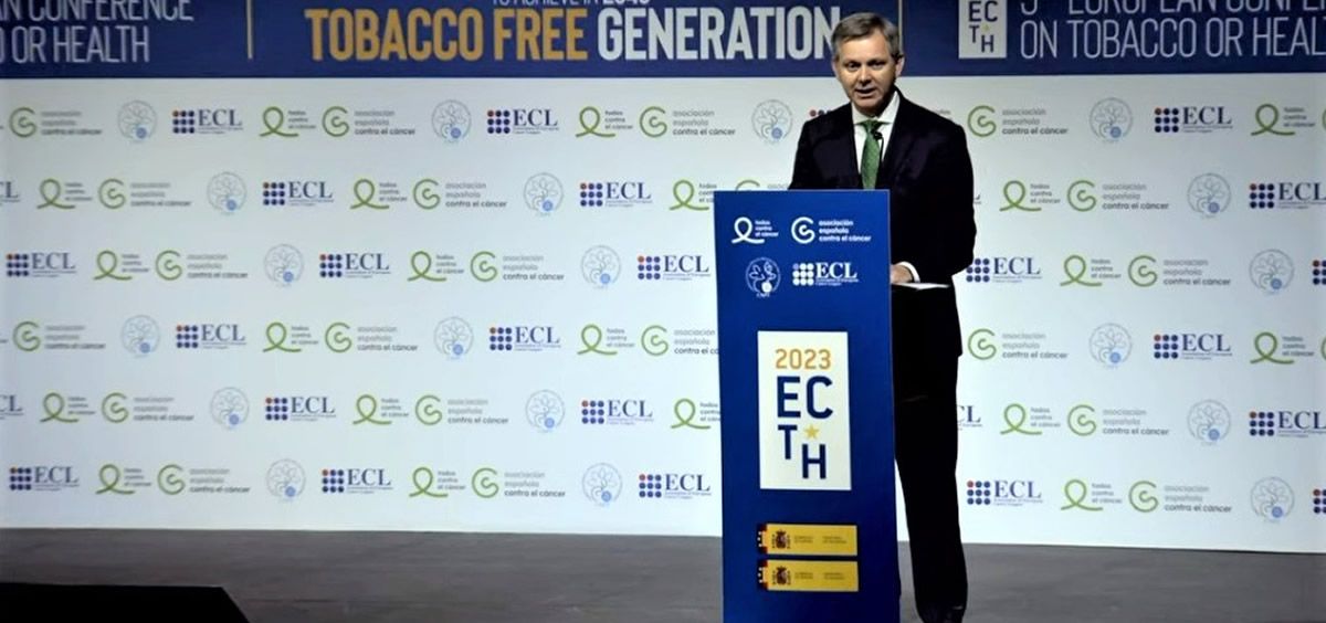 El ministro de Sanidad, José Miñones, en la novena edición de la European Conference on Tobacco or Health (Foto: Ministerio de Sanidad)