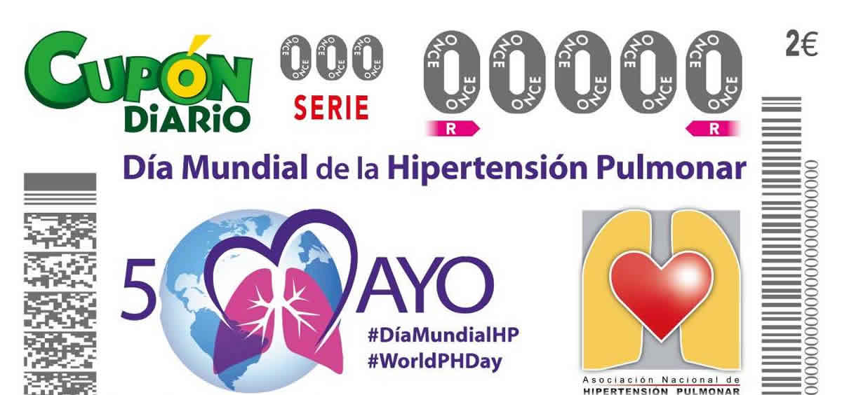El Día Mundial de la Hipertensión Pulmonar, en cinco millones de cupones de la ONCE (Foto: ONCE)