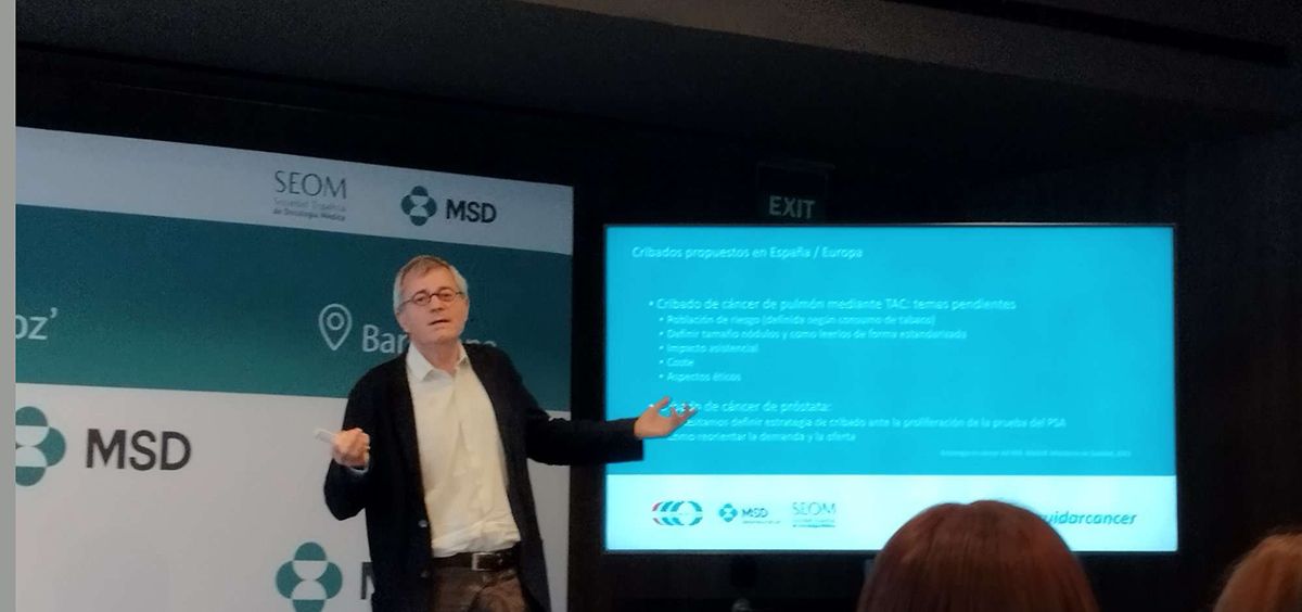 Dr. José María Borras, coordinador científico de la Estrategia en Cáncer del Sistema, en el XV Seminario para periodista (Foto. Consalud)