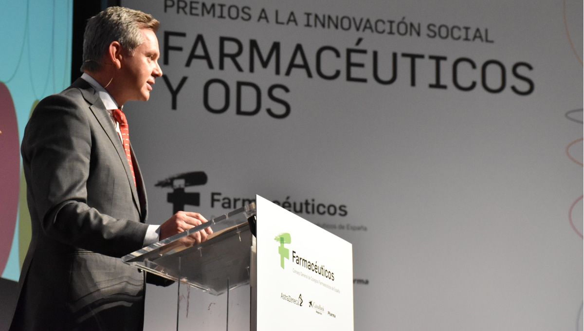 José Miñones, ministro de Sanidad, durante la entrega de los II Premios a la Innovación Social: Farmacéuticos y ODS (Foto: Ministerio de Sanidad)