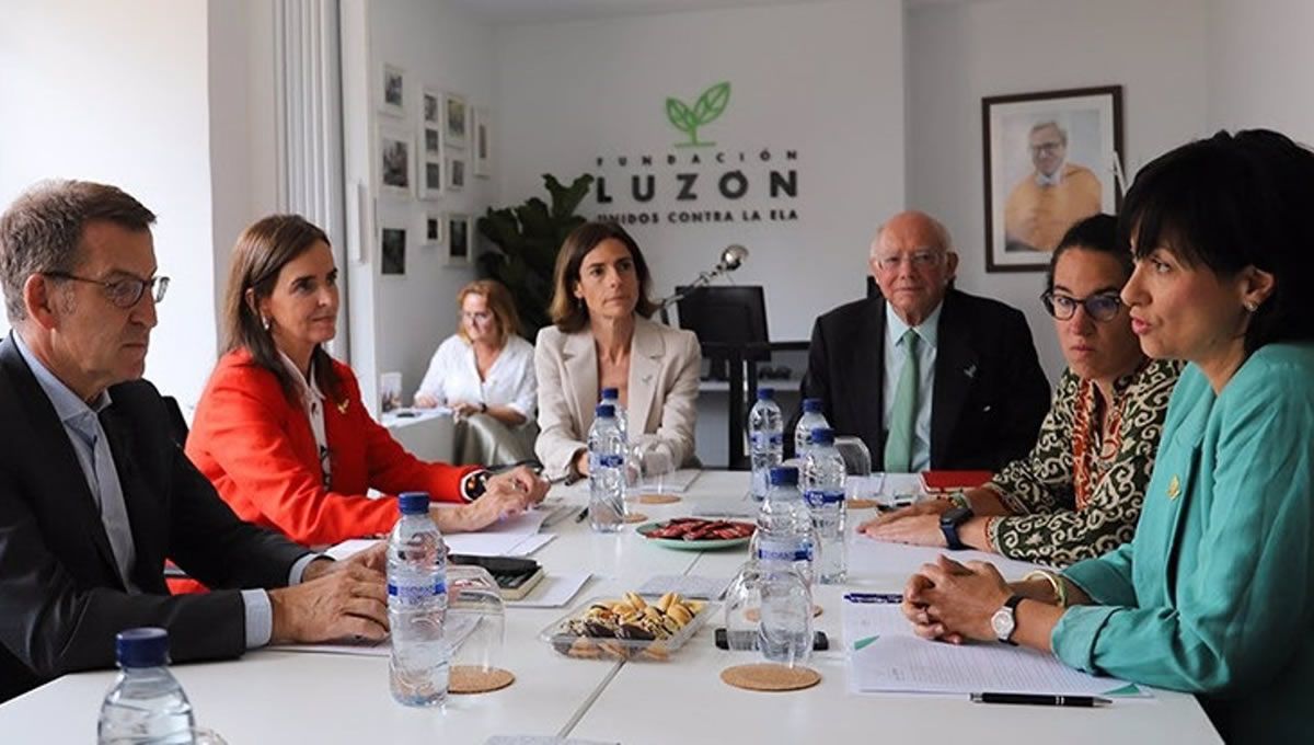 El líder del Partido Popular, Alberto Núñez Feijóo, se reúne con representantes de la Fundación Francisco Luzón (Foto: Fundación Francisco Luzón)