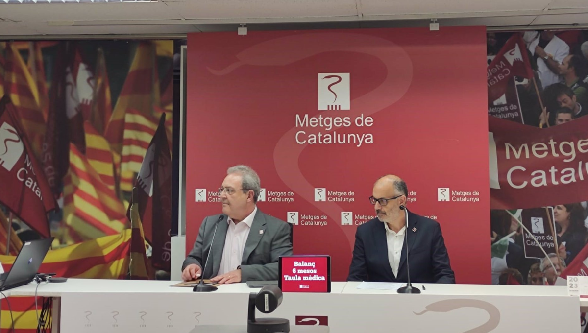 El secretario general de Metges de Catalunya, Xavier Lleonart, y el vicesecretario general de MC, David Arribas