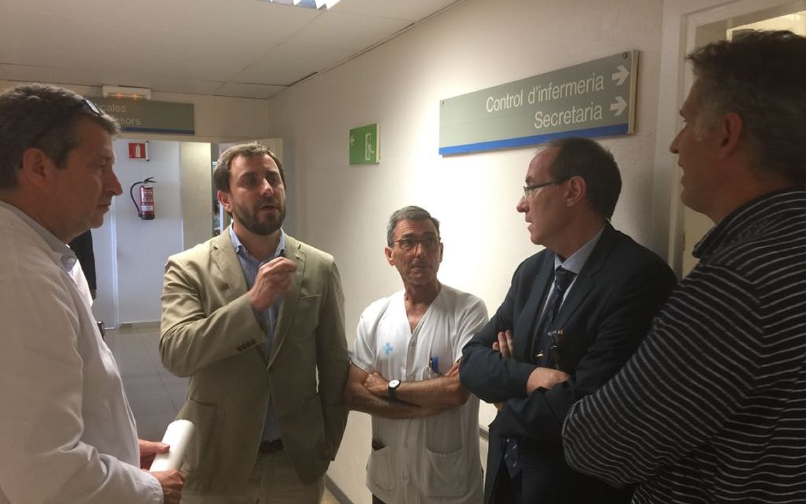 Toni Comín ha visitado este lunes el Hospital Germans Trias i Pujol.