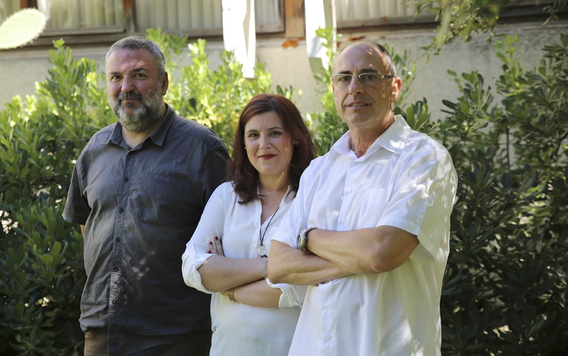 De izq. a dcha: Luis F. Callado, Carolina Muguruza y J. Javier Meana | Imagen: Fernando Casabella (UPV/EHU)