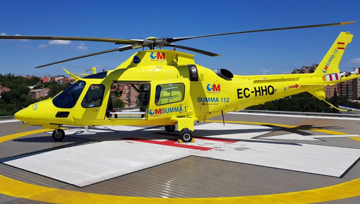 Helicóptero medicalizado del SUMMA 112 (Foto: Comunidad de Madrid)