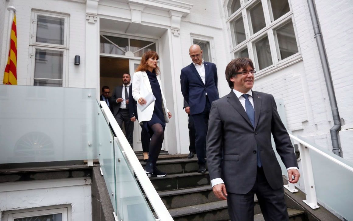El presidente de Cataluña, Carles Puigdemont, durante la inauguración de la delegación exterior del Govern en Copenhague.