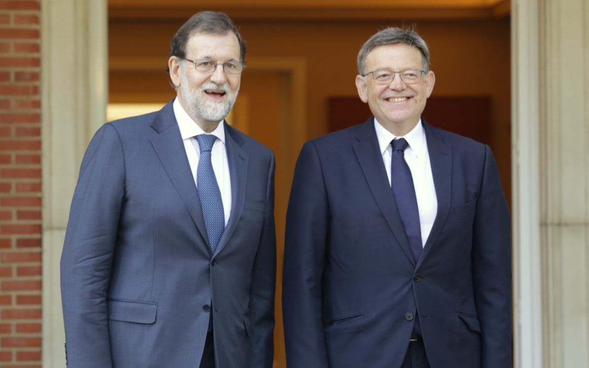 Mariano Rajoy, presidente del Gobierno, y Ximo Puig, presidente de la Comunidad Valenciana.