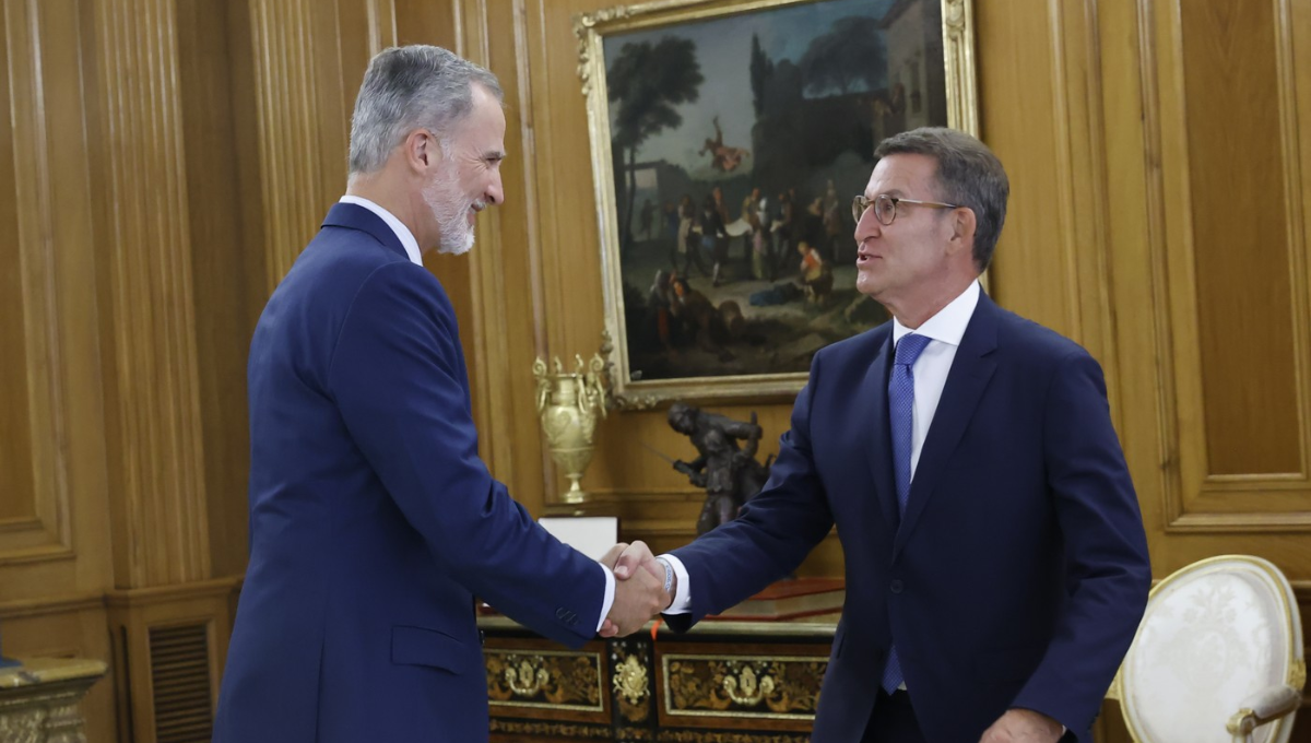 Felipe VI recibe al líder del PP, Alberto Núñez Feijóo. (Casa Real)