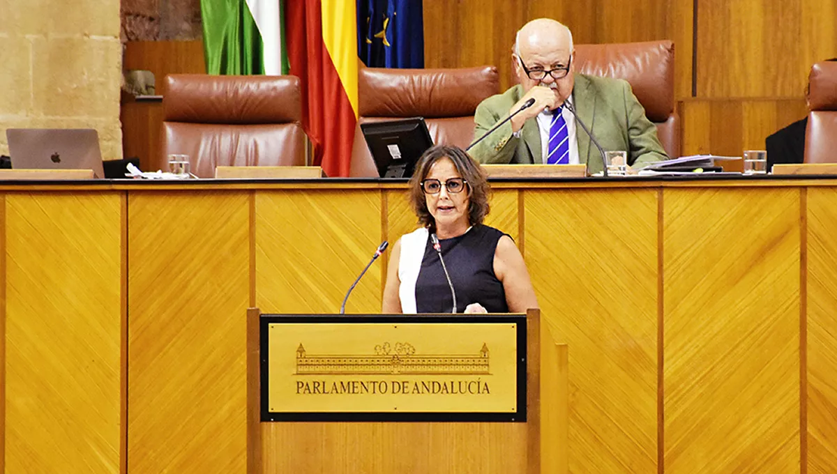 La consejera de Salud, Catalina García, durante una intervención en el Pleno del Parlamento (Foto: Junta de Andalucía)