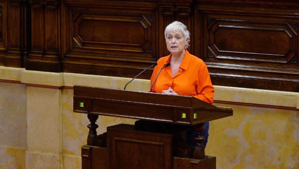 La portavoz de Cs en el Parlamento de Cataluña, Ana Grau, durante una sesión. (Cs)