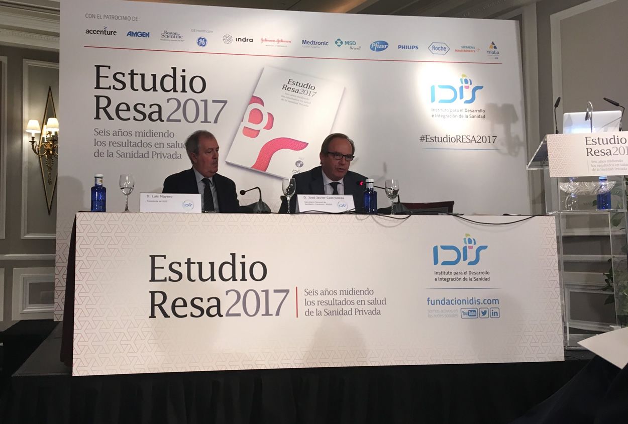 El presidente del IDIS, Luis Mayero; y el secretario general de Sanidad, José Javier Castrodeza.