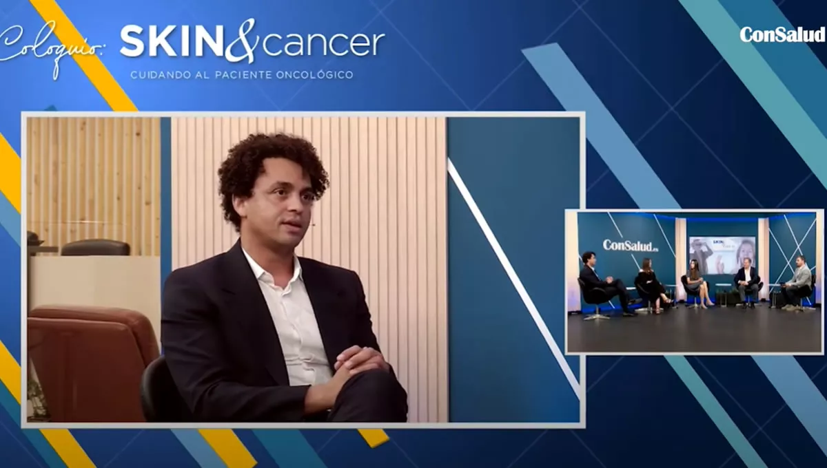 Momento del coloquio "Skin&Cancer" en el plató de ConSalud TV