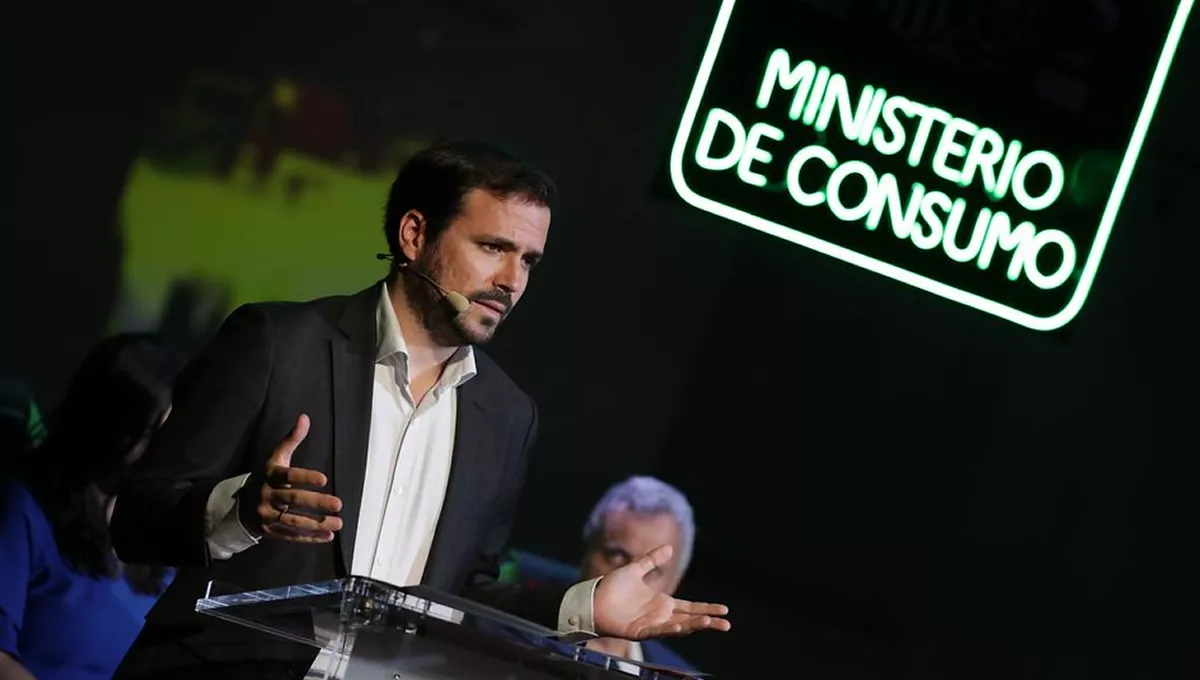 Alberto Garzón durante un acto (Foto: ministerio de Consumo)