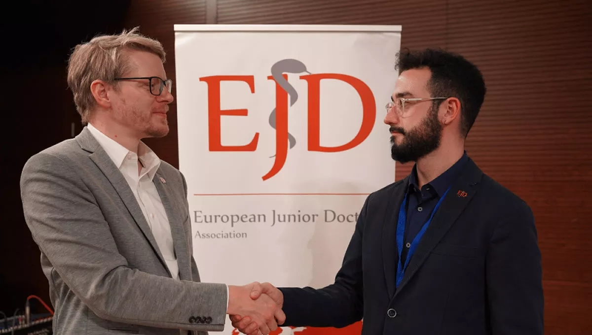 Dr. Mathias Körner y Dr. Álvaro Cerame, presidentes saliente y entrante de la EJD (FOTO: MedicosyPacientes)