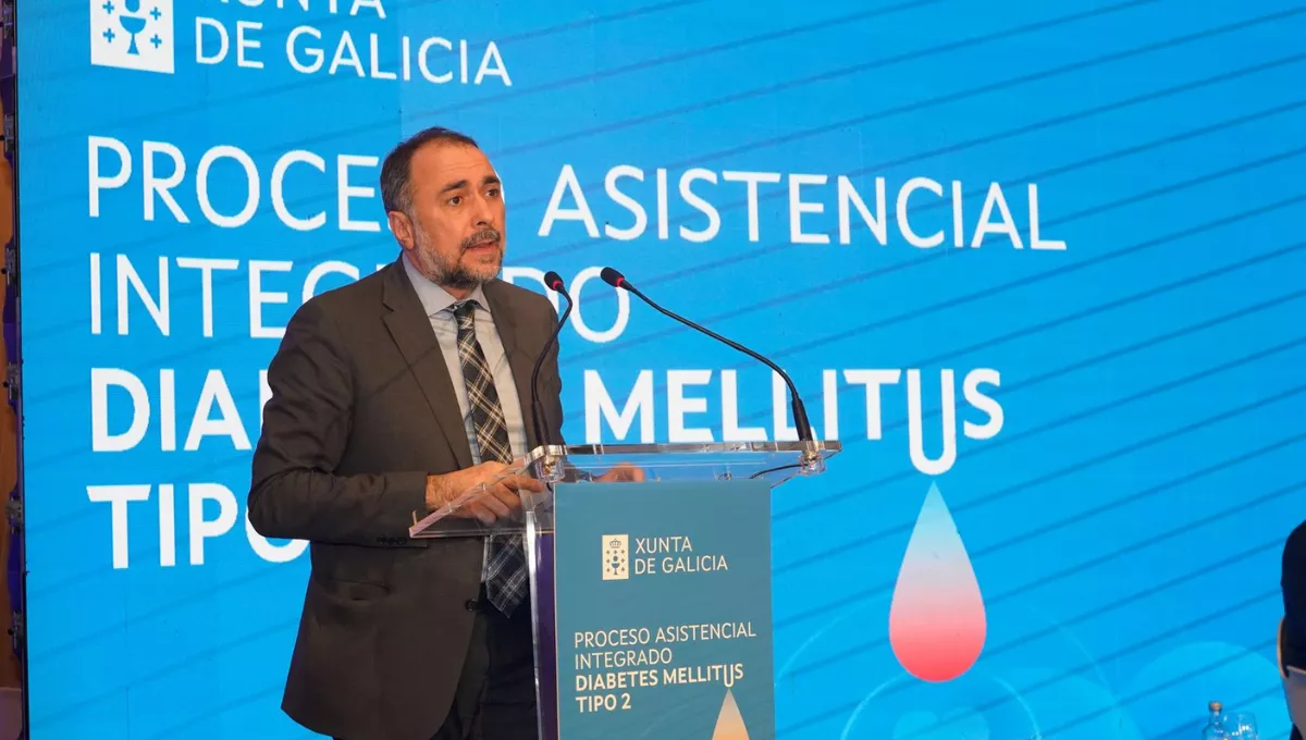 El consejero de Sanidad gallego, Julio García Comesaña, en la presentación del nuevo modelo asistencial. (Sergas)