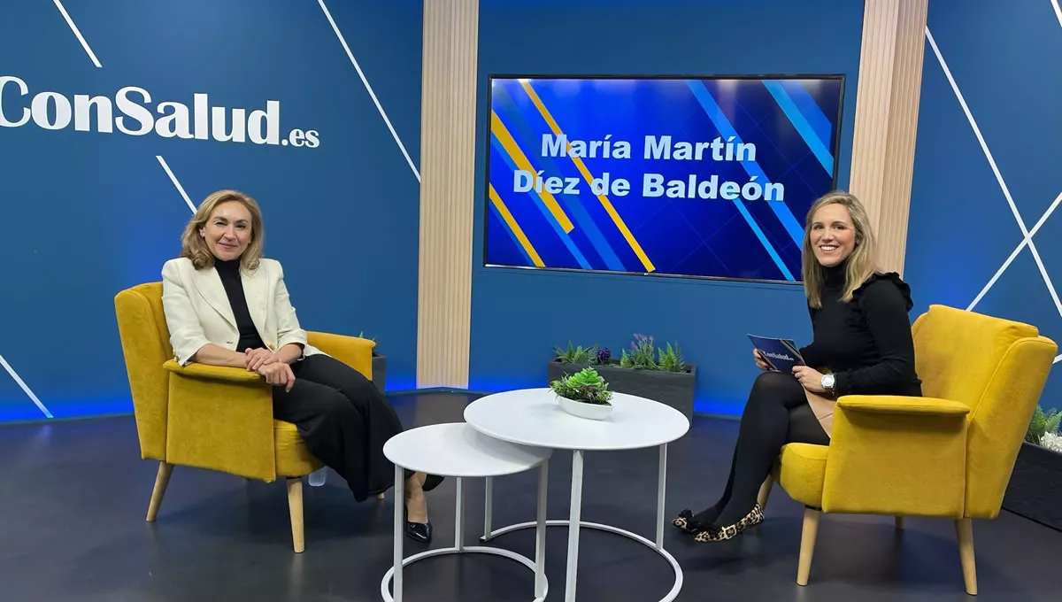 María Martín, consejera de Salud de La Rioja, en el plató de ConSalud TV (Foto. ConSalud)