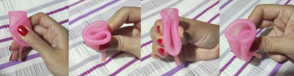 Formas de colocar la copa menstrual (Foto. ConSalud)