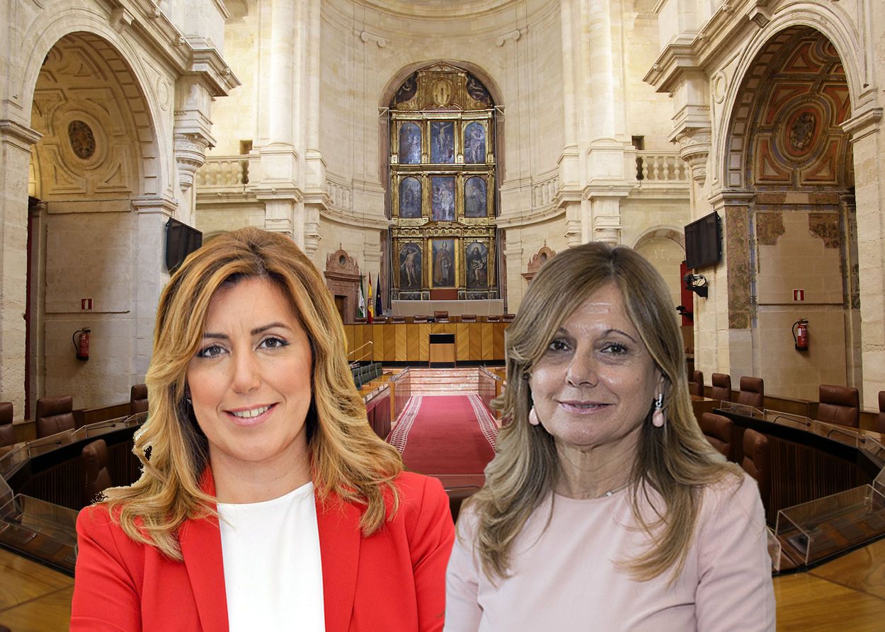La presidenta de la Junta, Susana Díaz, y la consejera de Salud, Marina Álvarez