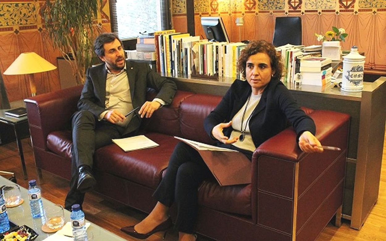 Dolors Montserrat y Antoni Comín, durante una reunión conjunta a principios de año.