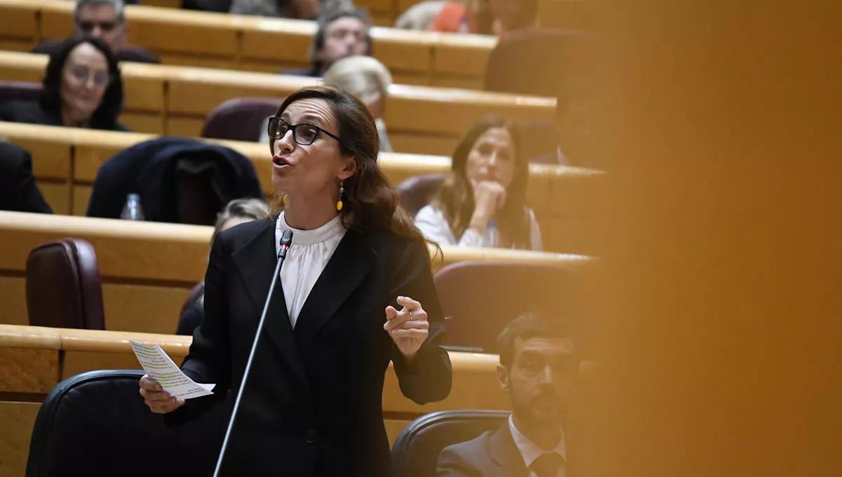 Mónica García contesta en la sesión de control en el Senado