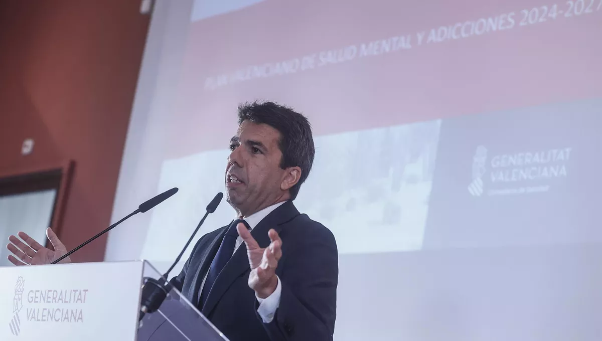 El presidente de la Generalitat Valenciana, Carlos Mazón, en la presentación del Plan de Salud Mental 2023 2027. (EP)