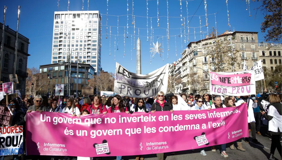 Huelga de enfermeras catalanas. (EP)
