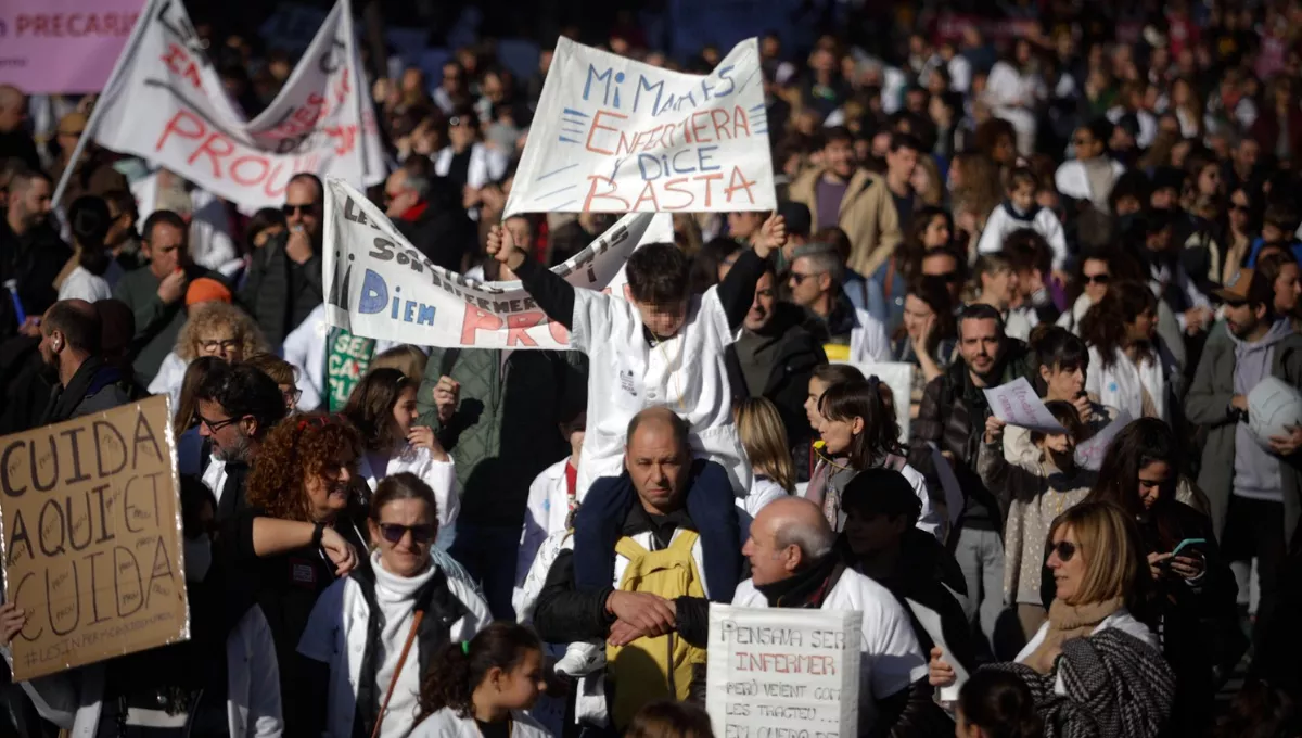 Manifestación de las enfermeras catalanas. (EP)