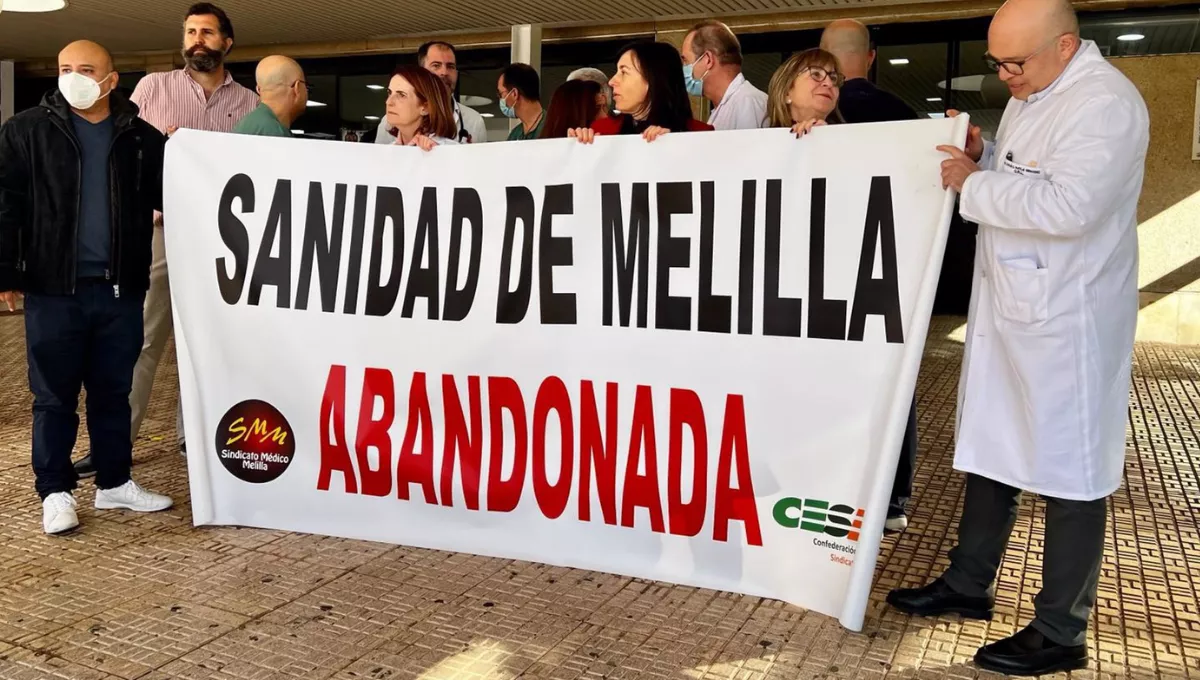 Protesta de médicos en Melilla. (EP)