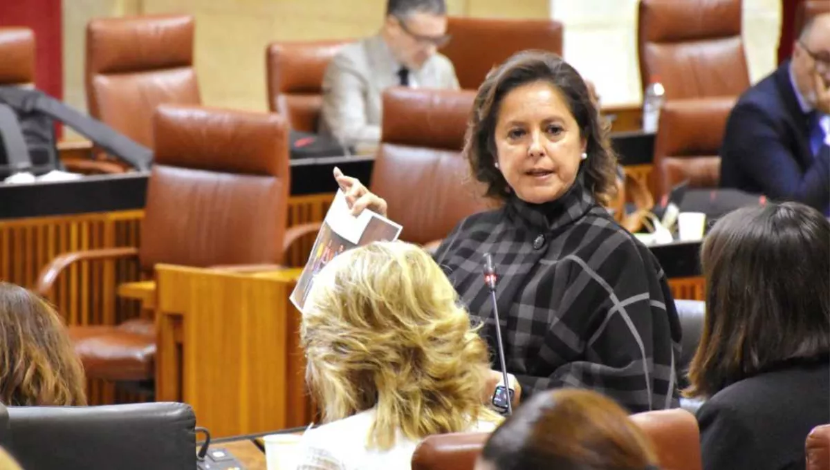 La consejera de Salud de Andalucía, Catalina García, en sede parlamentaria. (EP)