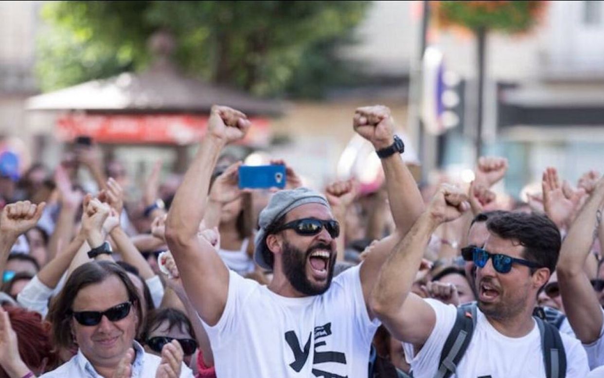 Jesús Candel 'Spiriman', en el centro de la imagen durante una de las movilizaciones celebradas en Granada.