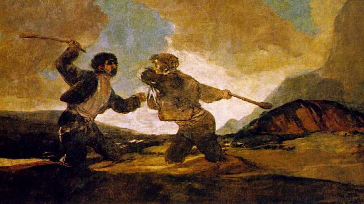 'El duelo a garrotazos', de Francisco de Goya. jpg