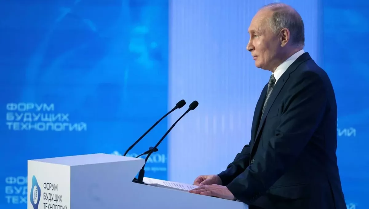 Vladimir Putin en el Foro de Moscú sobre Tecnologías (Foto. Twitter)